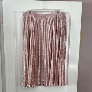 Blush Velvet A-Line Skirt